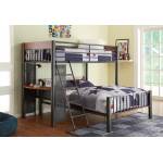 Division Twin Loft Bed and Shelf - Light Graphite